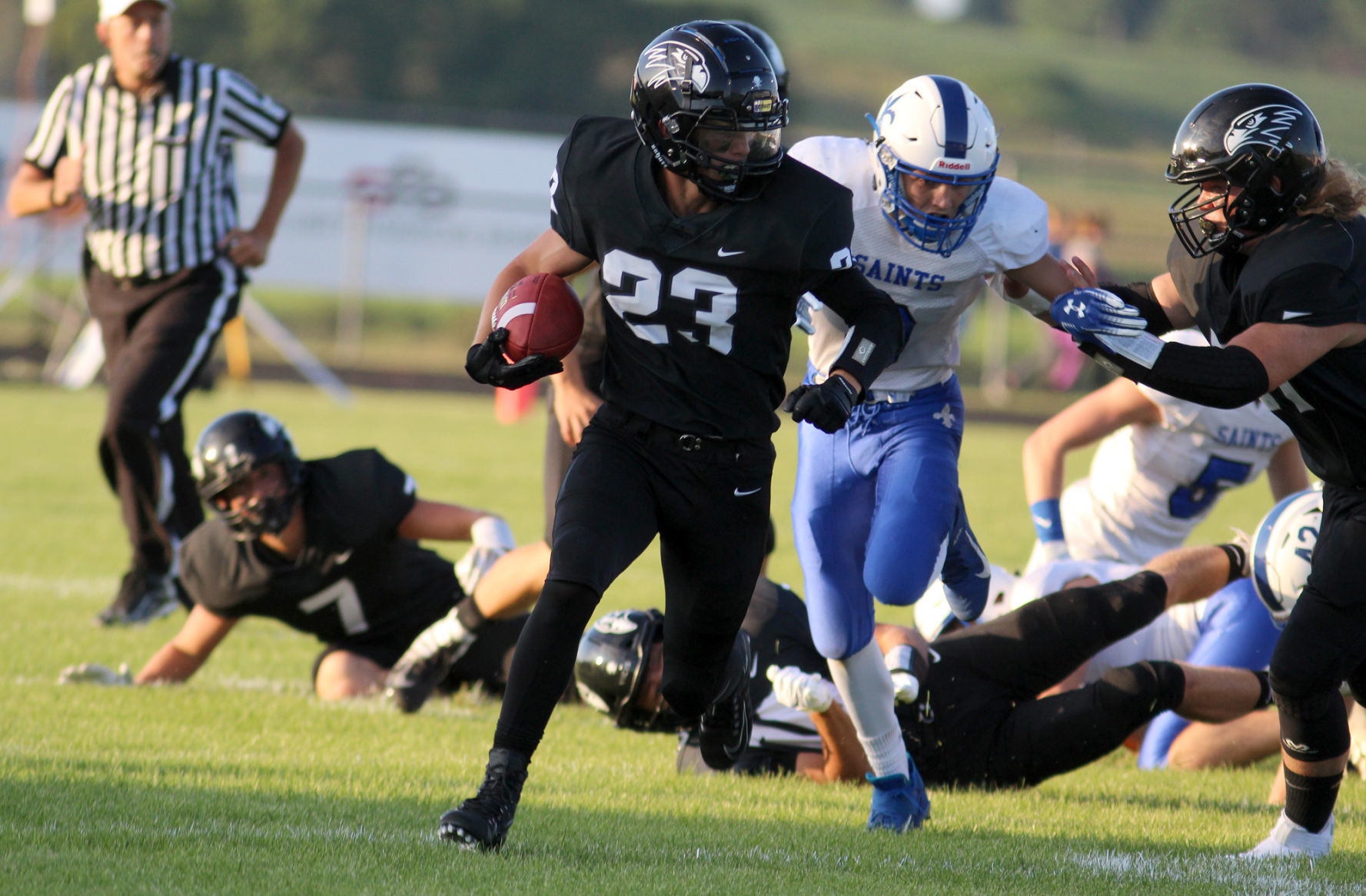 Saint Croix Falls at Bloomer football 8-23-19